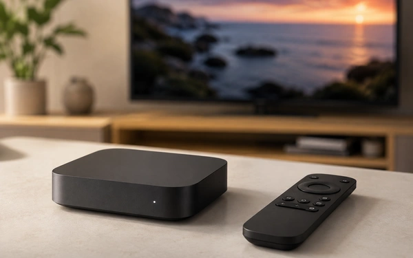 Boîtier TV compact pour streaming essentiel