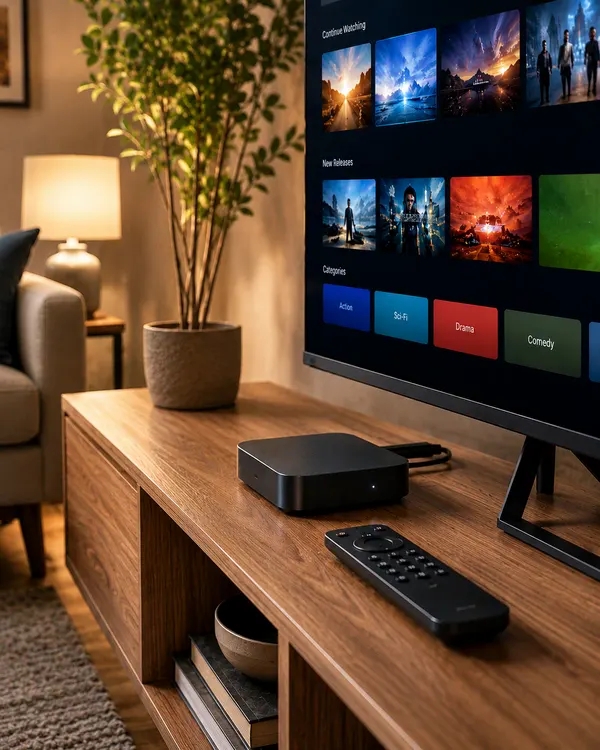 Boîtier TV multimédia polyvalent pour salon